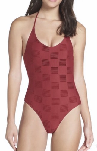 NEW Onia Swim Ginny Textured One Piece Bathing Suit Ruby Russet RESORT $245 S - Picture 2 of 8