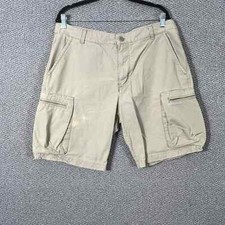 Vintage Nike Cargo Shorts Mens 36 Beige Khaki Flat Front Baggy Skater Outdoor