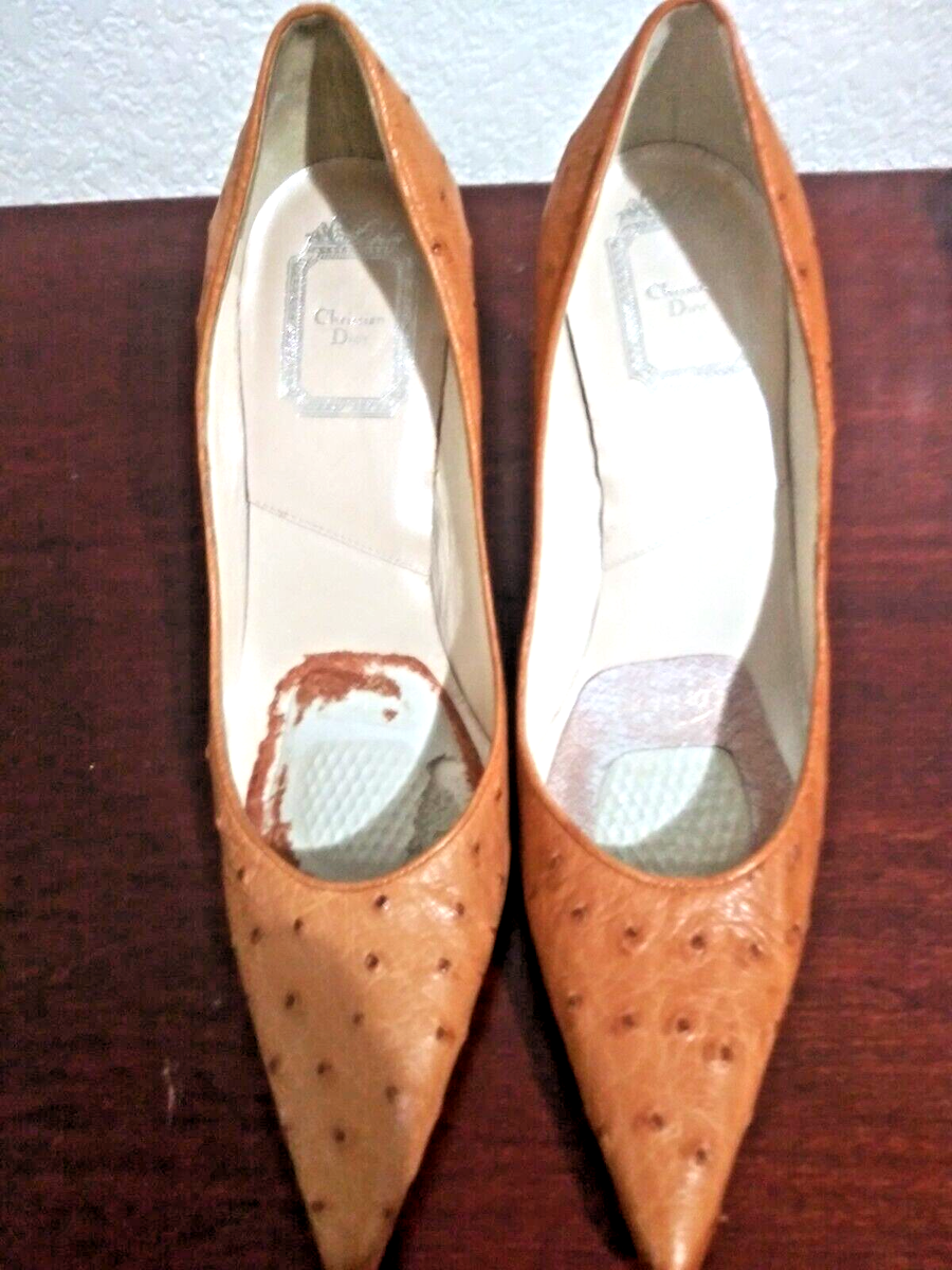 Christian Dior Genuine Ostrich Exotic Skin High Heel Shoes!! | eBay