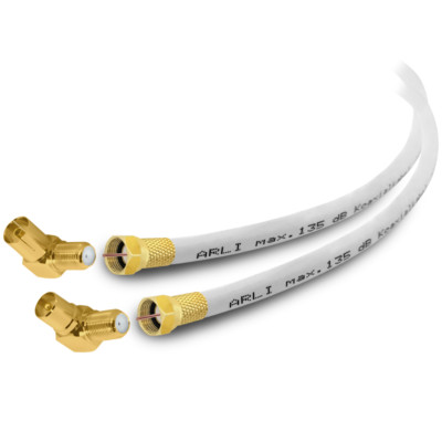 HD Winkel Anschlusskabel 2 m Antennenkabel 135 dB TV Kabel Digital 4K ARLI UHD.