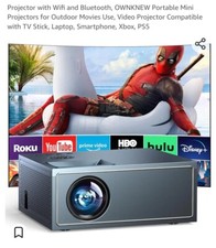 Projector with Wifi and Bluetooth, OWNKNEW Portable Mini Projectors for Outdoor