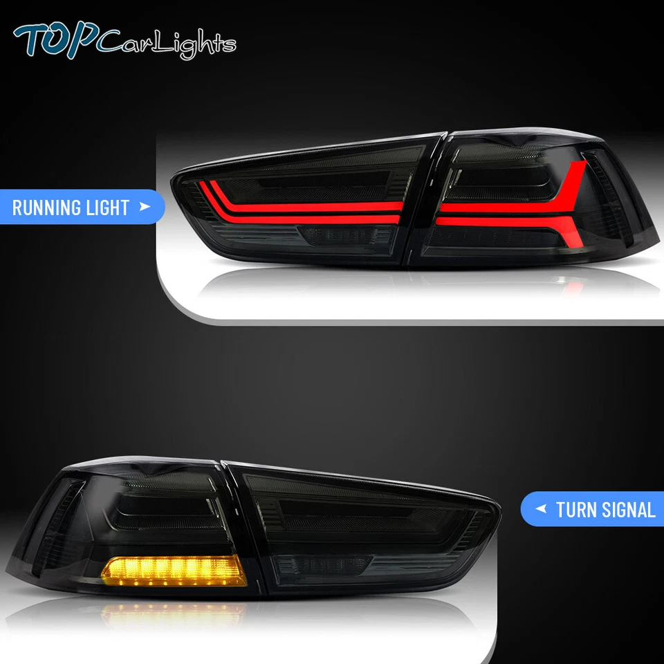 VLAND Smoked LED Tail lights For 2008-2017 Mitsubishi Lancer EVO Sedan Rear Lamp - image 4 of 4
