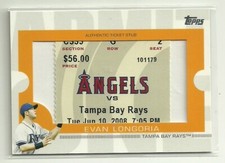 2009 Topps Ticket to Stardom Ticket Stubs #TS26 Evan Longoria sn # 9/63