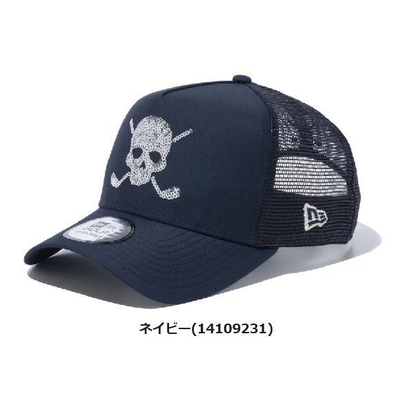 【New Era】 ★ GOLF CAP ★ SHELTECH SKULL ★ New Era 9FORTY A-Frame Trucker Golf Cap Sequins Skull