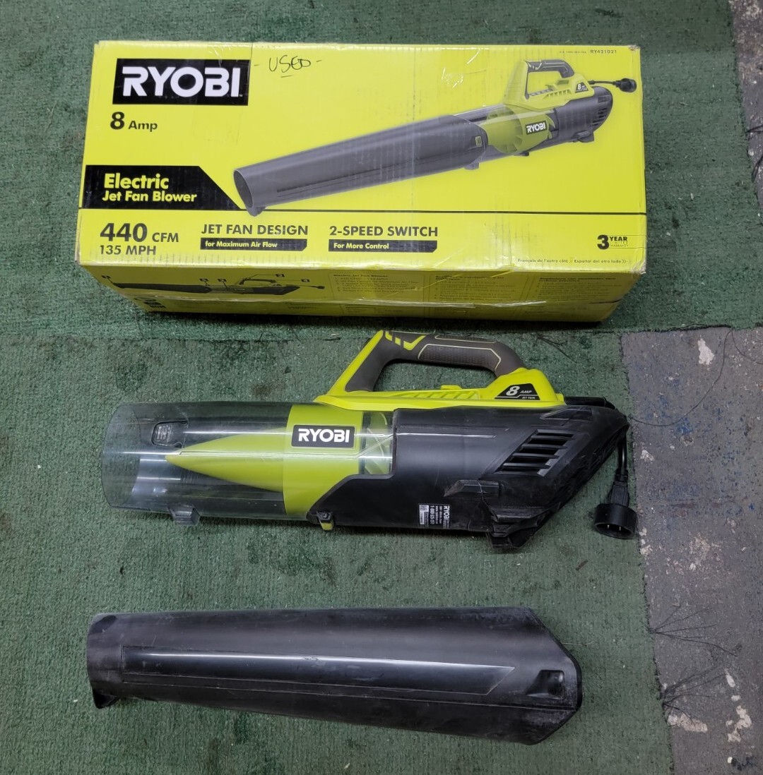 Ryobi Corded Electric Jet Fan Leaf Blower Model RY421021 135 MPH 440