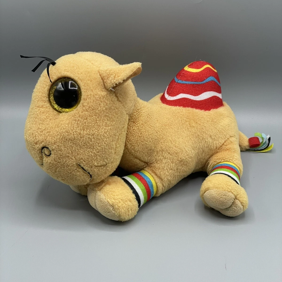 Ty Beanie Boo s Camel Plush JAMAL Medium Tan Colorful Hump Legs