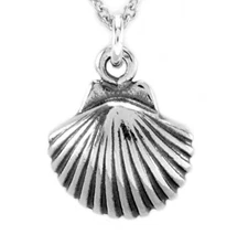 Sterling Silver Seashell Charm Necklace-#1577