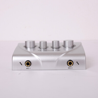Amplifier Preamp Karaoke Reverb Sound Mixer Dual Mic Inputs For