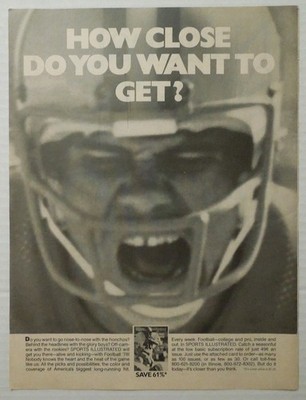 1978 How Close Do You Want To Get? SPORTS ILLUSTRATED Subscription Magazine Ad