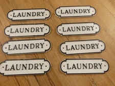 8 CAST IRON LAUNDRY Signs Style Cast Iron **PAINT BLEMISHES** Resell Flea Market