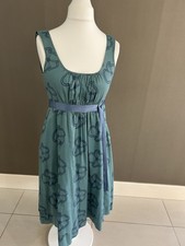 Marc Jacobs teal  Floral Bow Layered sleeveless Dress Size 6 us /10 uk 