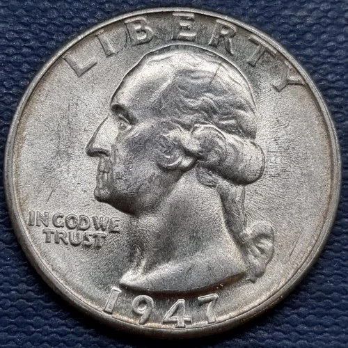 1947 D Washington Quarter 25c Silver BU UNC GEM Brilliant Uncirculated #97274