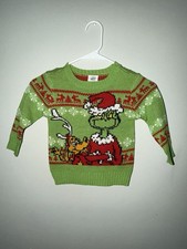 Dr. Seuss The Grinch Max Green Christmas Knitted Sweater 2t Brand New No Tag