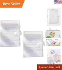 3x5 Index Cards Clear Plastic Holder Organizer Pouches Book Binder 40 Page Ho...