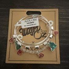 Alex and Ani The Wizard of Oz  Emerald City Bangles Set of 3 Silver tone new
