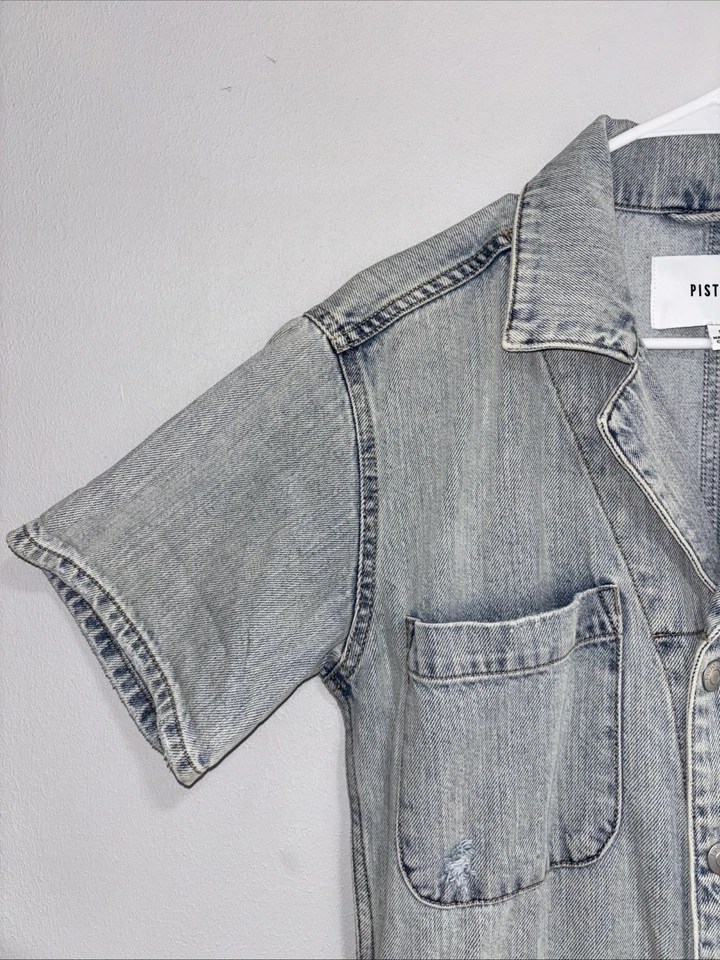 Pistola Grover Short Sleeve Field Suit In Breeze Denim Jean Relaxed Fit Womens S - Image 3 of 4