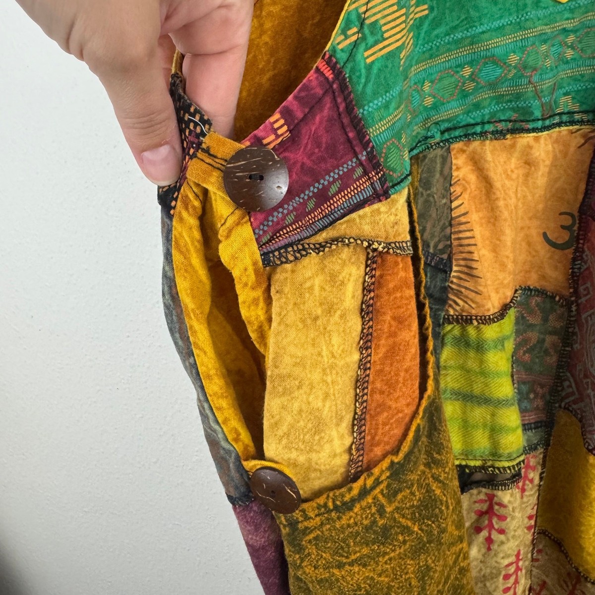 Katmandu Imports Harem Overalls Patchwork OS Jumpsuit View 3