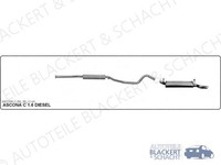 Imasaf Auspuffset Mitteltopf+Endtopf für Opel Ascona C 1.6 D Fliesheck 1982-1986
