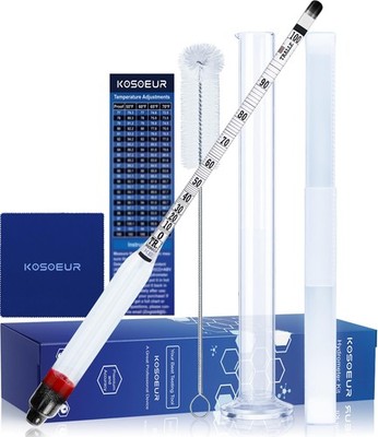 Best Hydrometer Alcohol Meter Kit 0-200 Proof and Tralle, Tester for Liquor