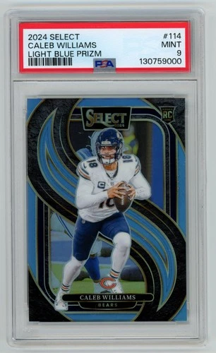 Caleb Williams 2024 Panini Select Rookie Light Blue Prizm /99 PSA 9 #114 Premier