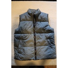 Old Navy Kids Gray Puffer Vest Mock Neck Full Zip Size Medium 8 Quilted Layering