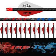 Element series carbon arrows .204 ID 5mm Fire & Ice 1 Doz Fletched 400 Spine New