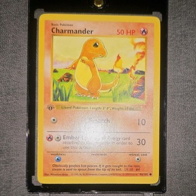 1st Edition Shadowless Charmander Base Set Pokémon Card MINT