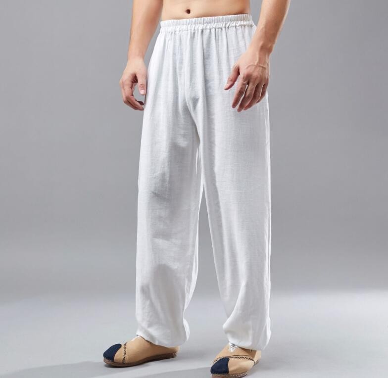 Chinese Cotton Linen Kung Fu Pants for Men