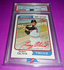 2023 Topps Heritage TONY OLIVA 1974 Throwback Red Ink Auto #23/74 PSA 8 NM MINT