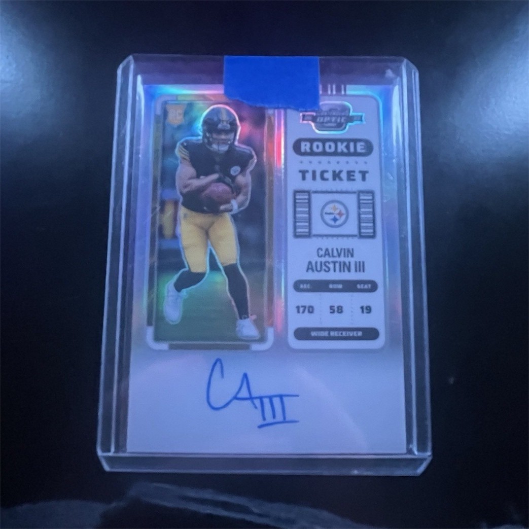 2022 Panini Contenders Optic Calvin Austin III Rookie Ticket Auto #107 Steelers