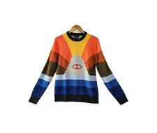 Vintage Poler What Does It Mean Sweater Colorful Unisex Sunrise Intarsia M