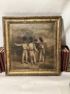 Antique 19th Century Oil Painting FRENCH MILITARY IMPERIAL ARMY GRENADIERS