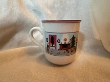 Villeroy & Boch Naïf Christmas Porcelain Mug Fireplace Scene