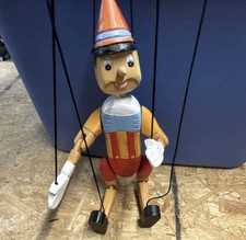 Pinocchio Wooden Marionette String Puppet w/ Controller, Red Shorts