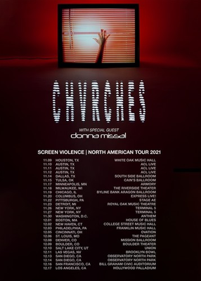 #ad #ad CHVRCHES DONNA MEAD quot;SCREEN VIOLENCE NORTH AMERICAN TOUR 2021quot; CONCERT POSTER $18.18