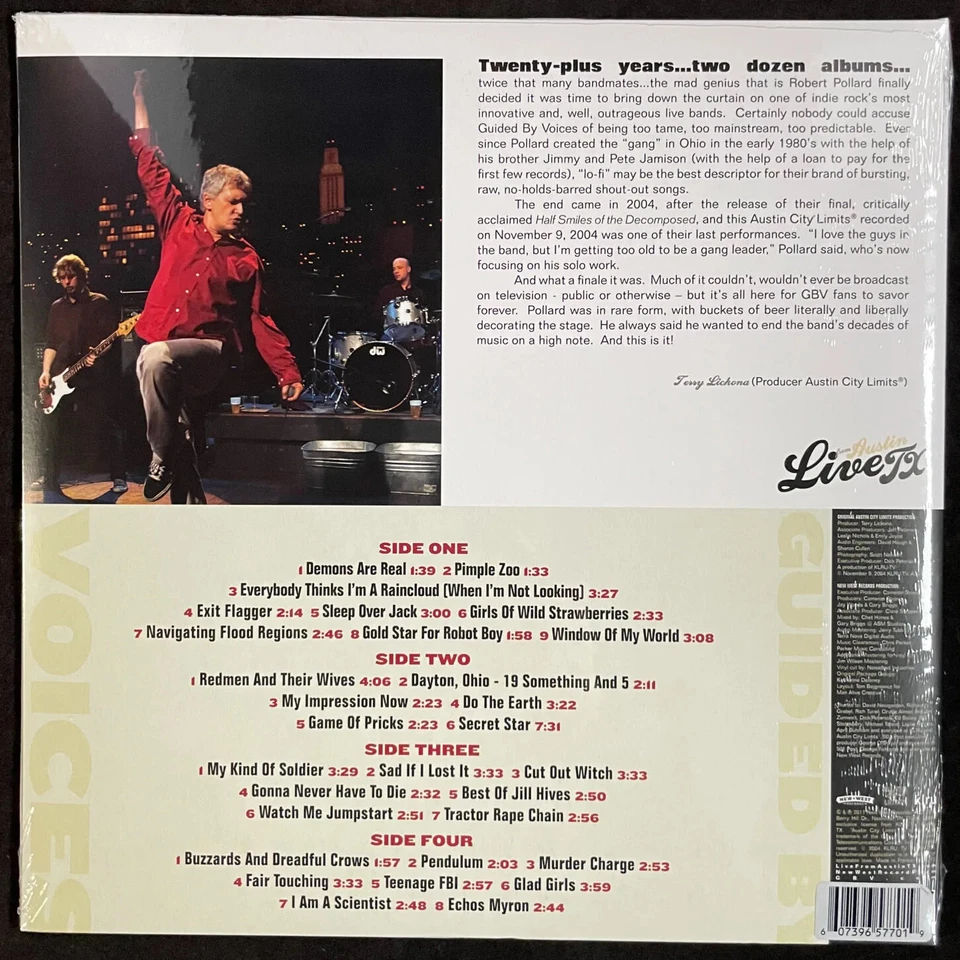 Guided By Voices – Live From Austin, TX NEW Sealed Red Splatter Double Vinyl, LP - Image 2 of 2