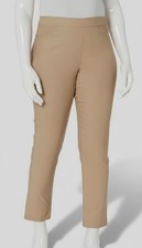 Alfred Dunner Womens Beige Classic Pull-On Straight-Leg Pants Petite Size 10P