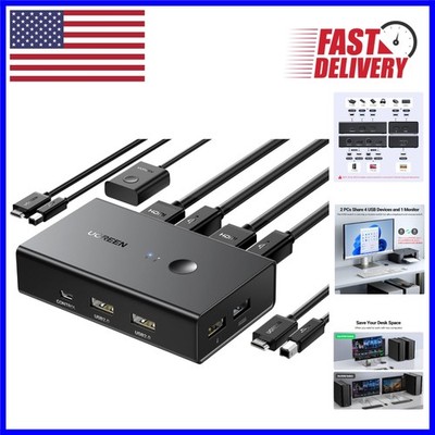 Versatile HDMI KVM Switch: Share 1 Monitor & 4 USB Ports - Great for Gaming