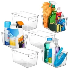 Clear Plastic Storage Bins – Perfect Kitchen Organization and Storage or Pant...