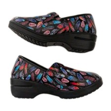 Easy Works By Easy Street Clogs Women's Size 8W Multi Color Slip Resistant