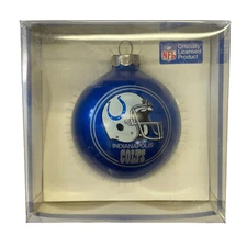 Indianapolis Colts Topperscot Sports Collectors Series Glass Christmas Ornament