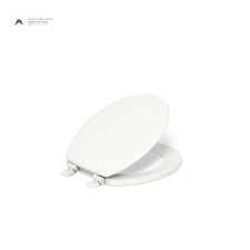 KOHLER 4648-96 Stonewood Round Toilet Seat, Wood, Biscuit, Lid, Plastic Hinges