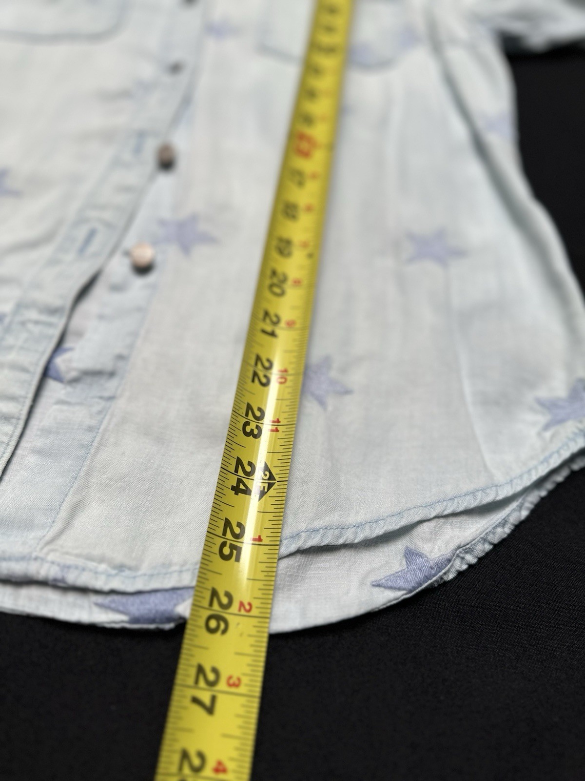 Sanctuary Button LARGE Shirt Chambray Embroidered… - image 8