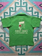 Vintage King Louie Bowling Shirt Egbert Souses Double Knit Sz L Lime Green Large