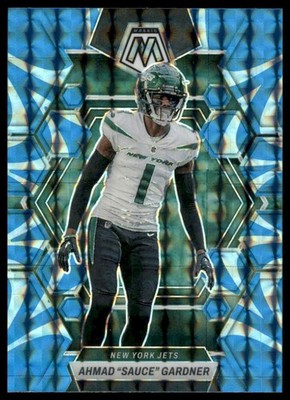 2023 Panini Mosaic Ahmad ''Sauce'' Gardner Reactive Blue Mosaic #78