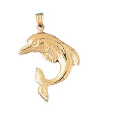 Dolphin Charm Pendant 14k Gold