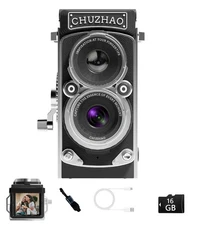 CHUZHAO Vintage Mini Digital Camera, Portable TLR Style Retro Point and Shoot...