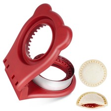 Jsroroda Sandwich Cutter and Sealer for PB&J, Round 5x4x1.6inches, Red