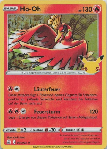 Pokemon Ho-Oh Celebrations #1 NM DE