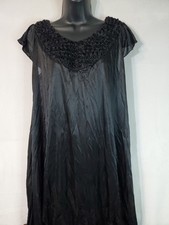Vintage Lati Intimates Black Satin Lace Night Gown Sleep Women's Size Medium